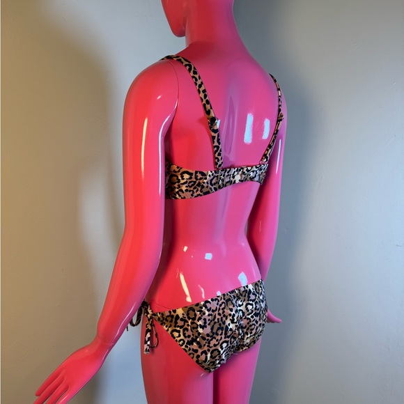 Shade & Shore Leopard Print Bikini Top 36DD Two Piece Swimsuit L bottom - Picture 4 of 8